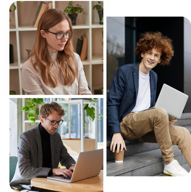 picture of 3 freelancers working