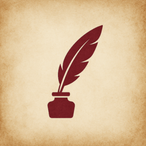 a quill and ink on parchment background image